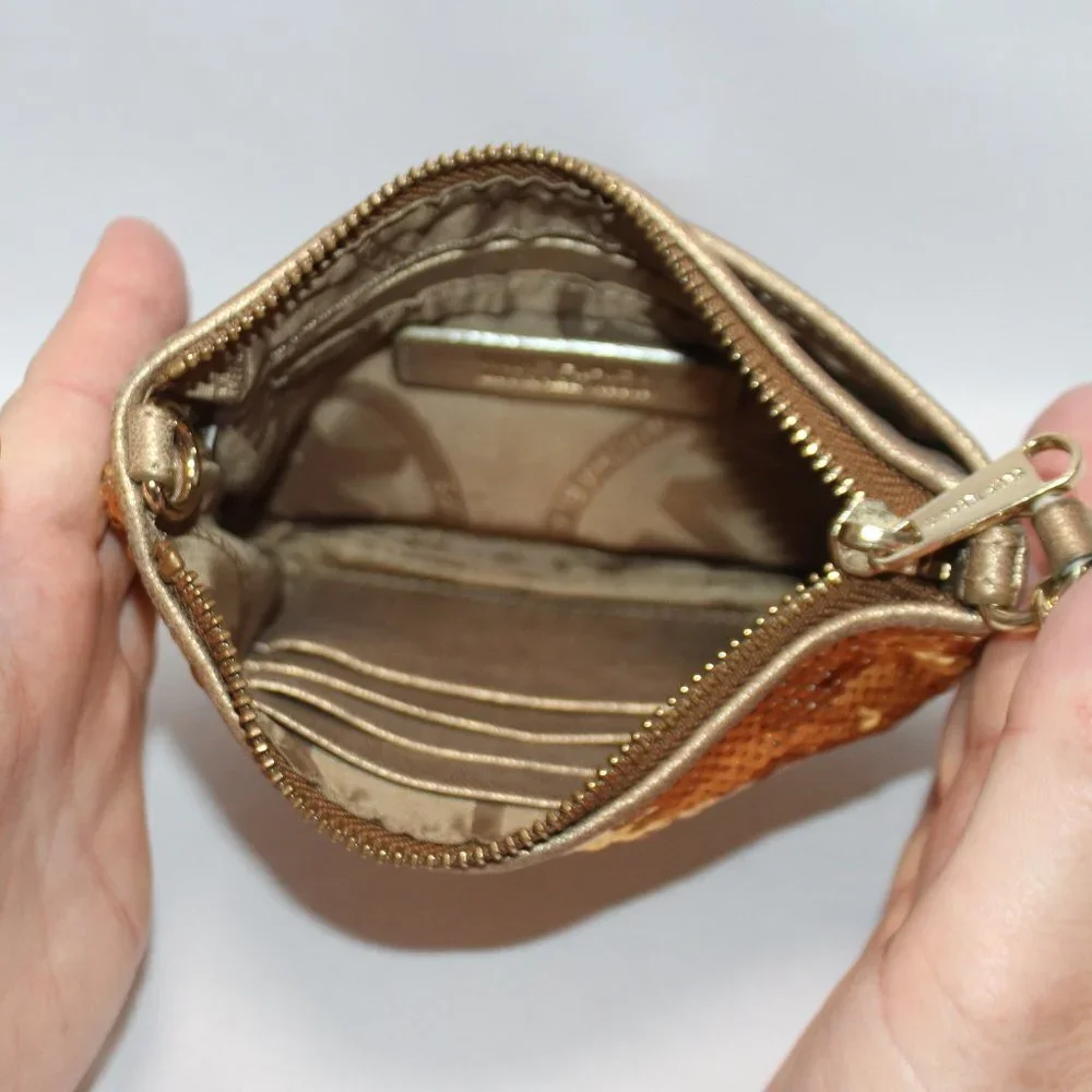 MICHAEL Michael Kors Gold Leather Sequin Mini Handbag/Wristlet